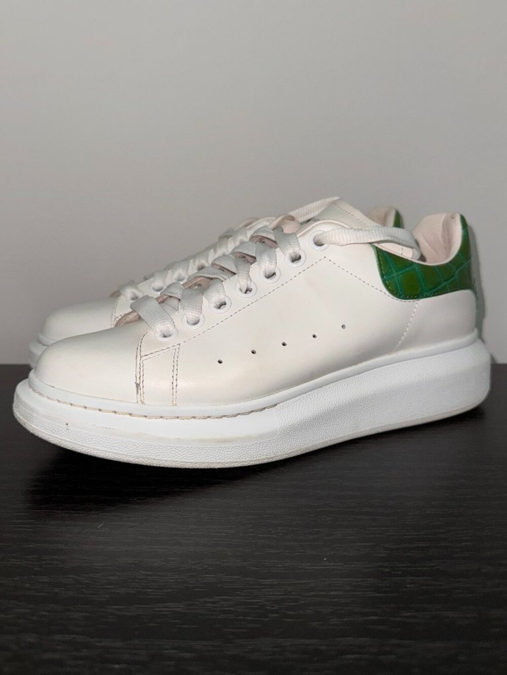 Alexander McQueen Women's Oversized Sneaker in Green Crocodile 40EU